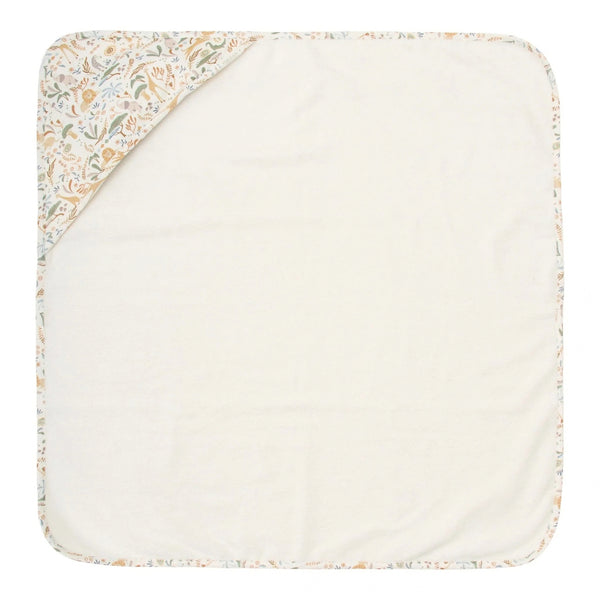 Toalha de Banho Little Dutch em 100% algodão orgânico com capuz e padrão Safari Wonders, suave e confortável para o bebé.