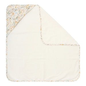 Toalha de Banho Little Dutch em 100% algodão orgânico com capuz e padrão Safari Wonders, suave e confortável para o bebé.