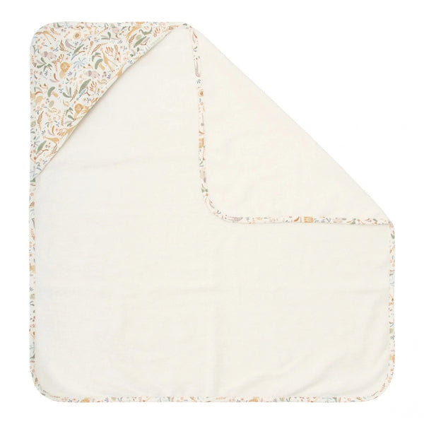 Toalha de Banho Little Dutch em 100% algodão orgânico com capuz e padrão Safari Wonders, suave e confortável para o bebé.
