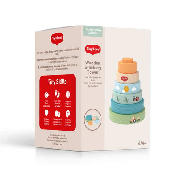 Torre de madeira de empilhar para bebés Tiny Love caixa