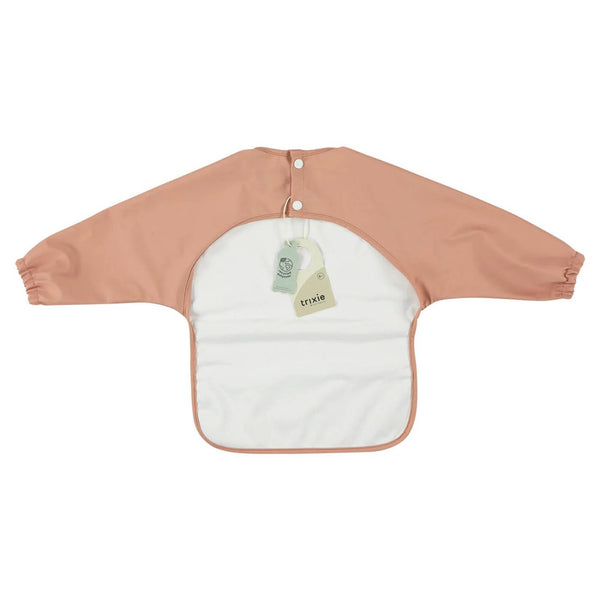 Babete impermeável com mangas compridas e bolso recolhe-migalhas, fabricado em poliéster reciclado, ideal para proteger a roupa do bebé durante as refeições e atividades criativas Mr. Cat