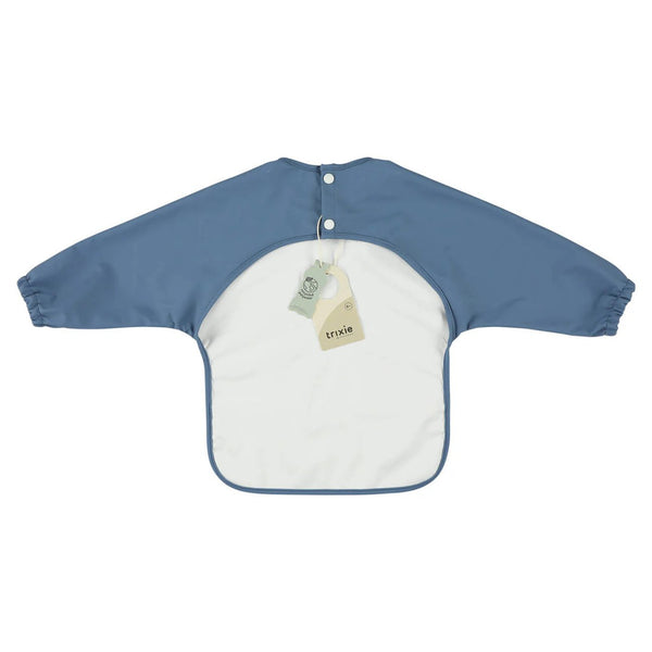 Babete impermeável com mangas compridas e bolso recolhe-migalhas, fabricado em poliéster reciclado, ideal para proteger a roupa do bebé durante as refeições e atividades criativas Mr. Elephant