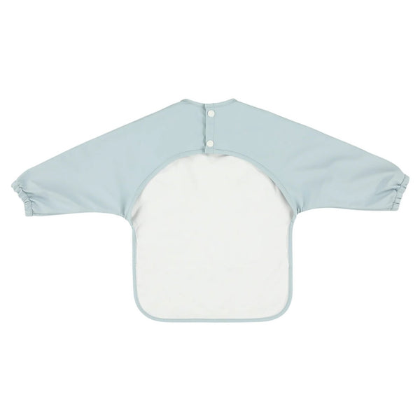 Babete impermeável com mangas compridas e bolso recolhe-migalhas, fabricado em poliéster reciclado, ideal para proteger a roupa do bebé durante as refeições e atividades criativas Mr. Shark