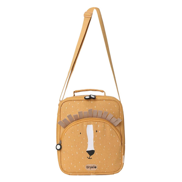 Lancheira térmica Trixie infantil com tiracolo ajustável, compartimento isotérmico e bolso frontal para snacks e acessórios mr lion