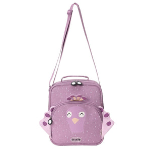 Lancheira térmica Trixie infantil com tiracolo ajustável, compartimento isotérmico e bolso frontal para snacks e acessórios mrs. peacock
