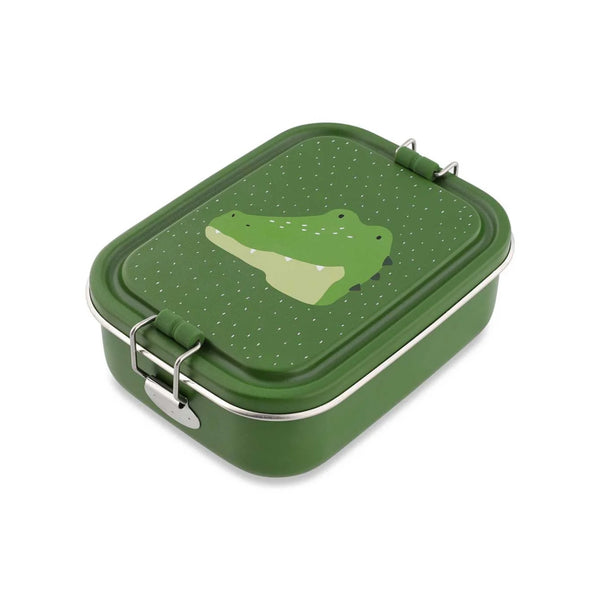 Marmita metálica pequena infantil em aço inoxidável com fechos de silicone, ideal para snacks e pequenas refeições na escola ou passeios
Mr Alligator