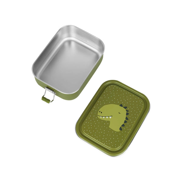 Marmita metálica pequena infantil em aço inoxidável com fechos de silicone, ideal para snacks e pequenas refeições na escola ou passeios
Mr Dino