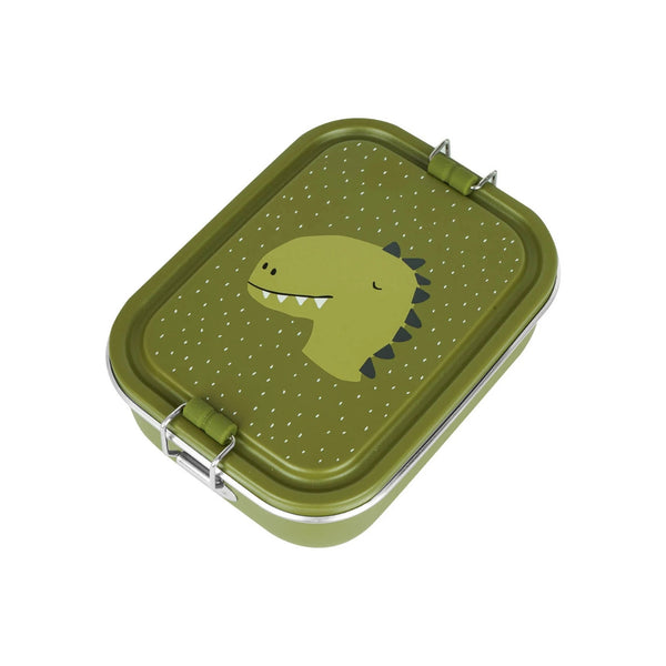 Marmita metálica pequena infantil em aço inoxidável com fechos de silicone, ideal para snacks e pequenas refeições na escola ou passeios
Mr Dino
