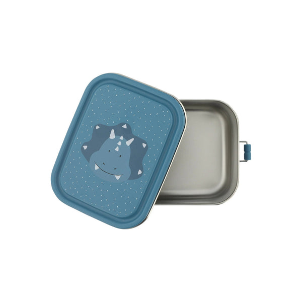 Marmita metálica pequena infantil em aço inoxidável com fechos de silicone, ideal para snacks e pequenas refeições na escola ou passeios
Mr Triceratop