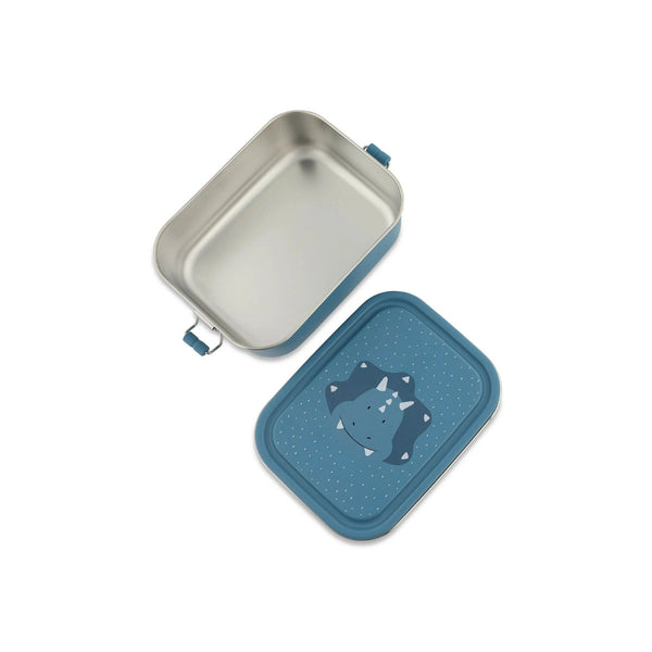Marmita metálica pequena infantil em aço inoxidável com fechos de silicone, ideal para snacks e pequenas refeições na escola ou passeios
Mr Triceratop