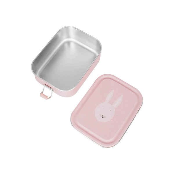Marmita metálica pequena infantil em aço inoxidável com fechos de silicone, ideal para snacks e pequenas refeições na escola ou passeios
Mrs Rabbit