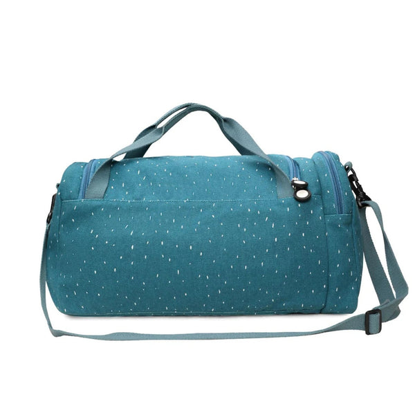 Saco de desporto infantil Trixie com compartimento espaçoso, bolso lateral com fecho, alça de ombro removível e materiais reciclados azul