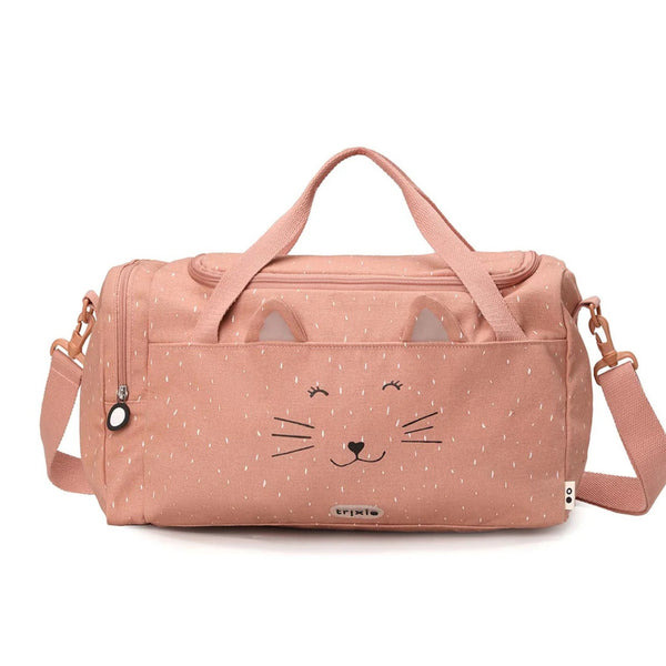 Saco de desporto infantil Trixie com compartimento espaçoso, bolso lateral com fecho, alça de ombro removível e materiais reciclados rosa seco