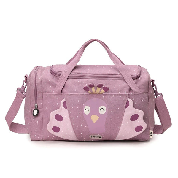 Saco de desporto infantil Trixie com compartimento espaçoso, bolso lateral com fecho, alça de ombro removível e materiais reciclados rosa 