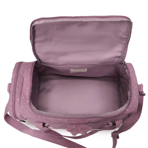 Saco de desporto infantil Trixie com compartimento espaçoso, bolso lateral com fecho, alça de ombro removível e materiais reciclados rosa 