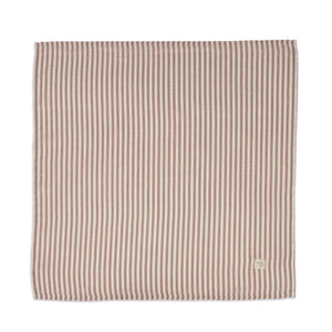 Musselina Praliné Stripes Walking Mum 120x120 cm em bambu e algodão, macia, respirável e ideal para envolver o bebé, passeios e amamentação. Vermelho.