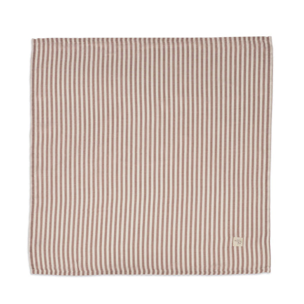 Musselina Praliné Stripes Walking Mum 120x120 cm em bambu e algodão, macia, respirável e ideal para envolver o bebé, passeios e amamentação. Vermelho.
