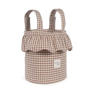 Mala Bucket Praliné Vichy Walking Mum resistente à água com fixação ao carrinho, ideal para transportar os essenciais do bebé durante os passeios. Vermelho