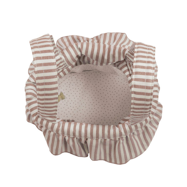 Mala Bucket Praliné Stripes Walking Mum resistente à água com fixação ao carrinho, ideal para transportar os essenciais do bebé durante os passeios. Vermelho