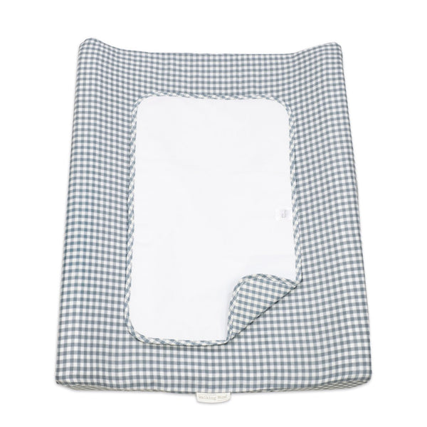 Colchão Muda Fraldas Praliné Vichy Walking Mum com espuma viscoelástica, capa impermeável, base antiderrapante e muda-fraldas adicional, ideal para mudar o bebé com conforto e segurança. Verde