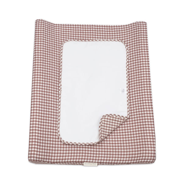 Colchão Muda Fraldas Praliné Vichy Walking Mum com espuma viscoelástica, capa impermeável, base antiderrapante e muda-fraldas adicional, ideal para mudar o bebé com conforto e segurança. Vermelho