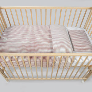 Conjunto para cama de grades da walking mum modelo praline na cor moka - vermelho