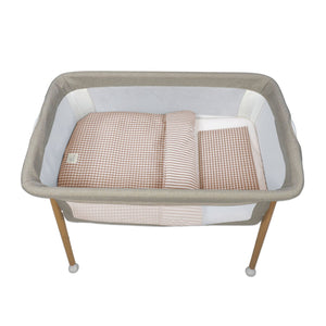 Conjunto para mini berço da walking mum modelo praline na cor moka - vermelho