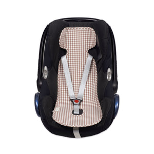 Forra automóvel universal da walking mum para cadeira de bebé auto modelo praline vichy na cor moka - vermelho