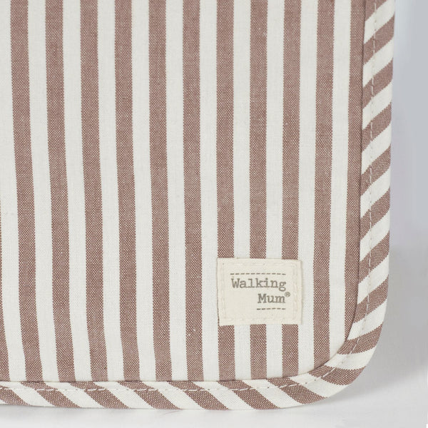 Porta documentos da walking mum modelo praline strips na cor moka - vermelho
