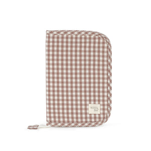 Porta Documentos da Walking Mum modelo praline vichy na cor moka - vermelho